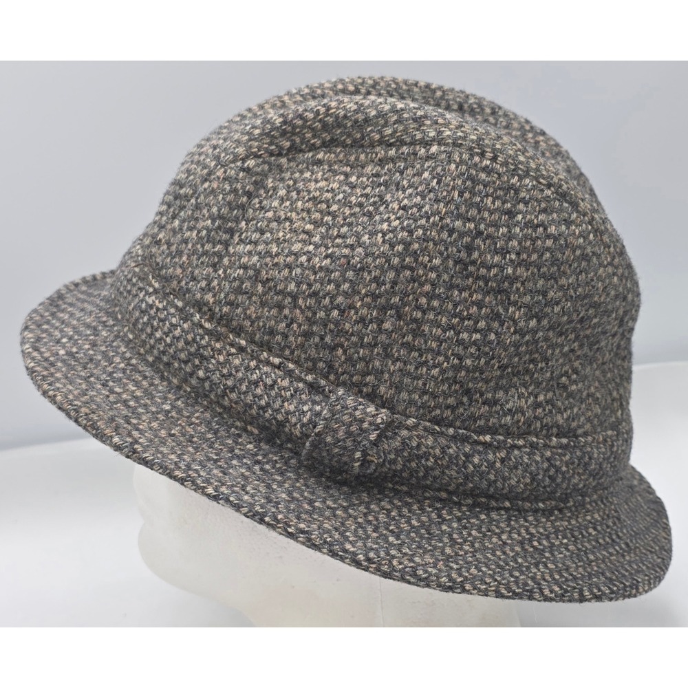 Vintage Pendleton Fedora Hat Men's L Gray‎ Tweed Wool Trilby USA Made A193-519